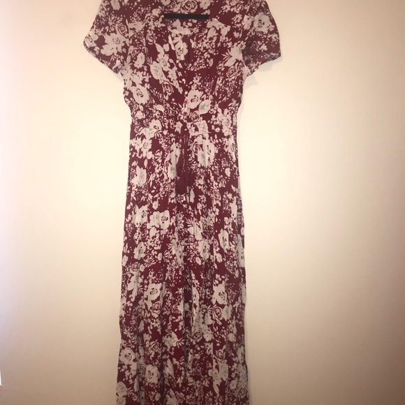 V-Neck Print Tassel Tie Dress - Picture 5 of 6